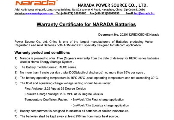 Narada Warranty headlines