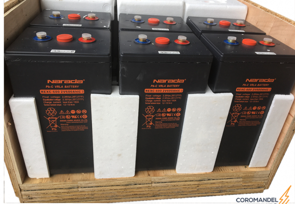 2V 600Ah batteries in crate